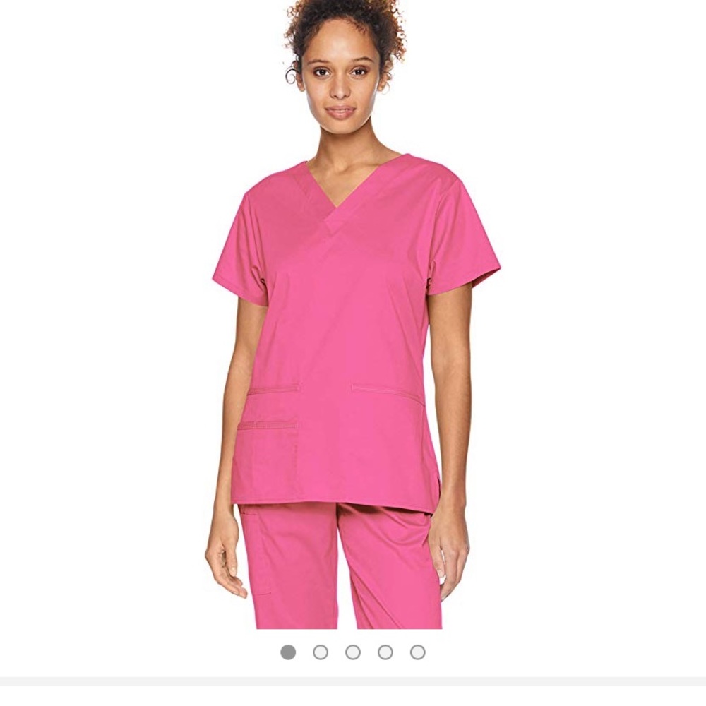 Pink Quick-Dry Scrub Top